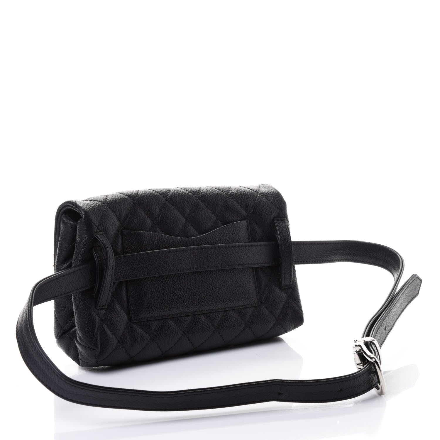 Chanel Grained Calfskin Quilted 2.55 Reissue Flap Belt Bag Clutch Black 2 of 4