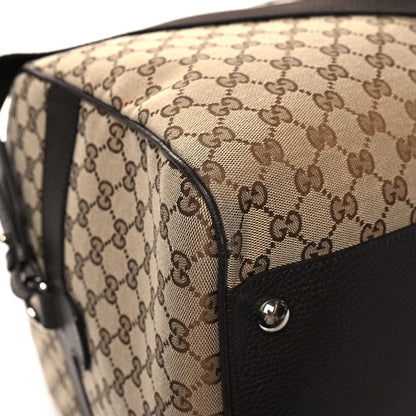 Gucci Monogram Dollar Calfskin Large Boston Duffle Bag Beige Ebony Testa di Moro Marrone Scuro 10 of 11