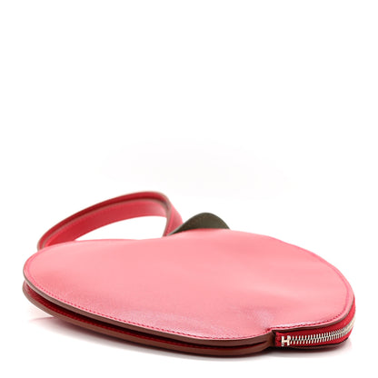 Hermes Tadelakt Chevre Tutti Frutti Pomme Purse Wristlet Rouge Vif 4 of 8