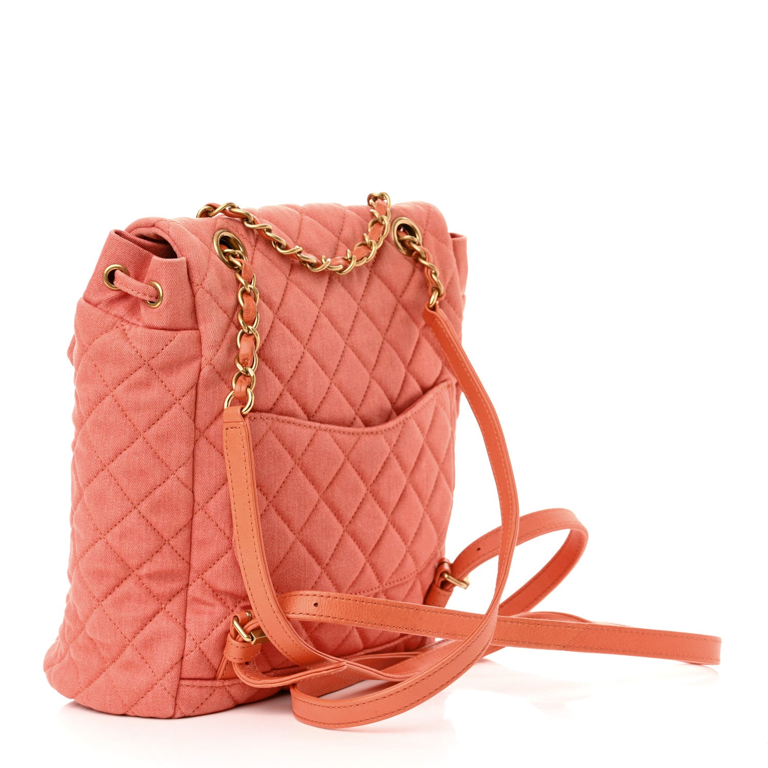 Chanel Washed Denim Quilted Small Urban Spirit Backpack Orange 3 of 10