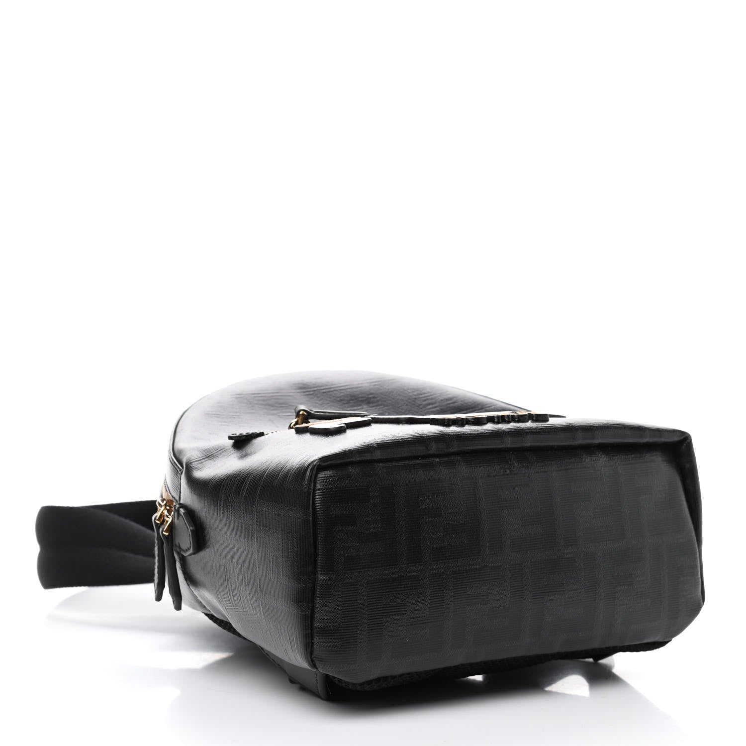 Fendi X FILA Glazed Fabric Vitello Century FF 1974 Mania Mini Backpack Black White 3 of 4