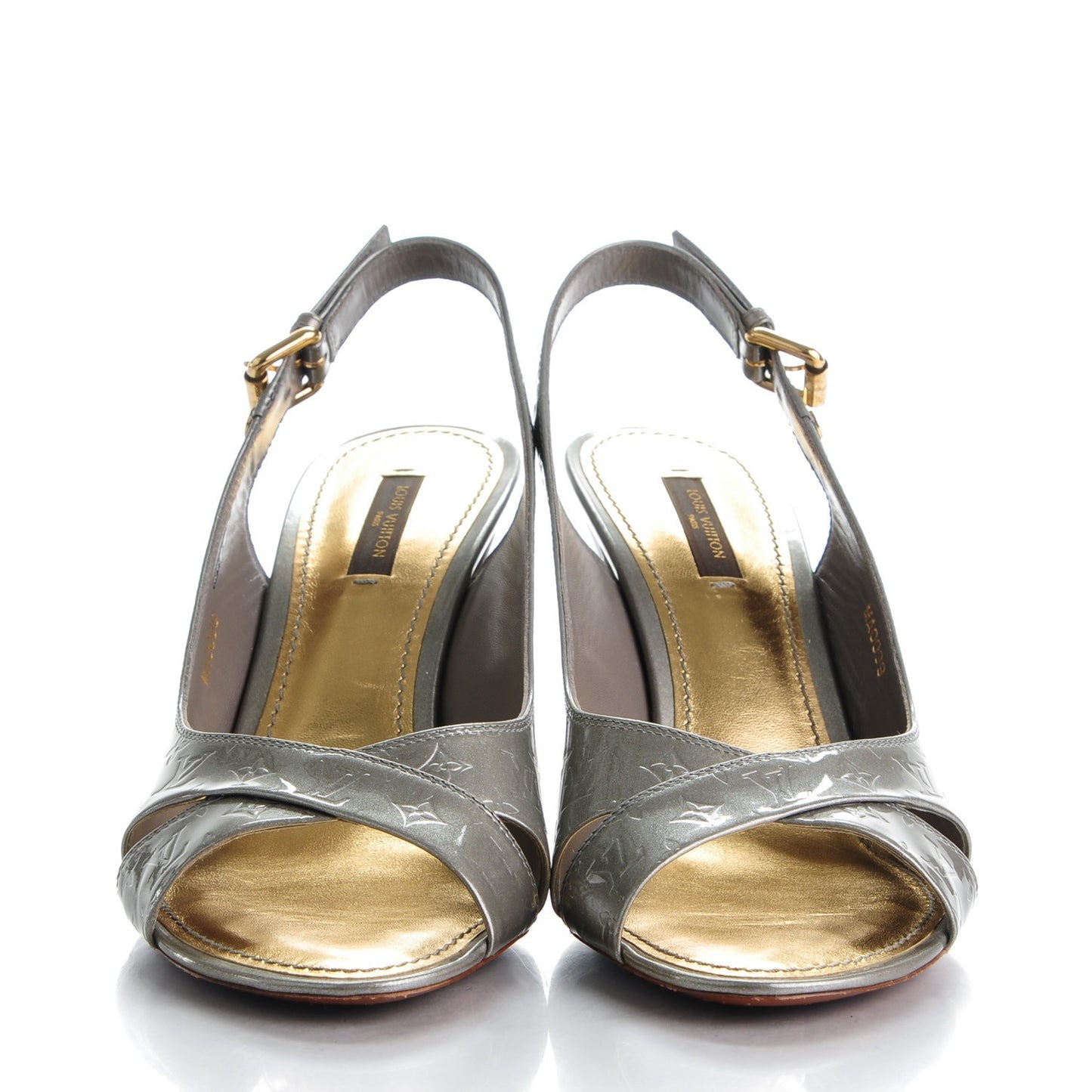 Vernis No Doubt Slingback Heels 39 Gris Art Deco