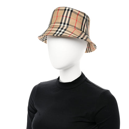 Burberry Technical Cotton Vintage Check Bucket Hat M Archive Beige 2 of 8