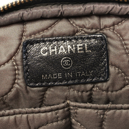 Chanel Goatskin Camellia Embossed Cosmetic Case Grey 6 of 9