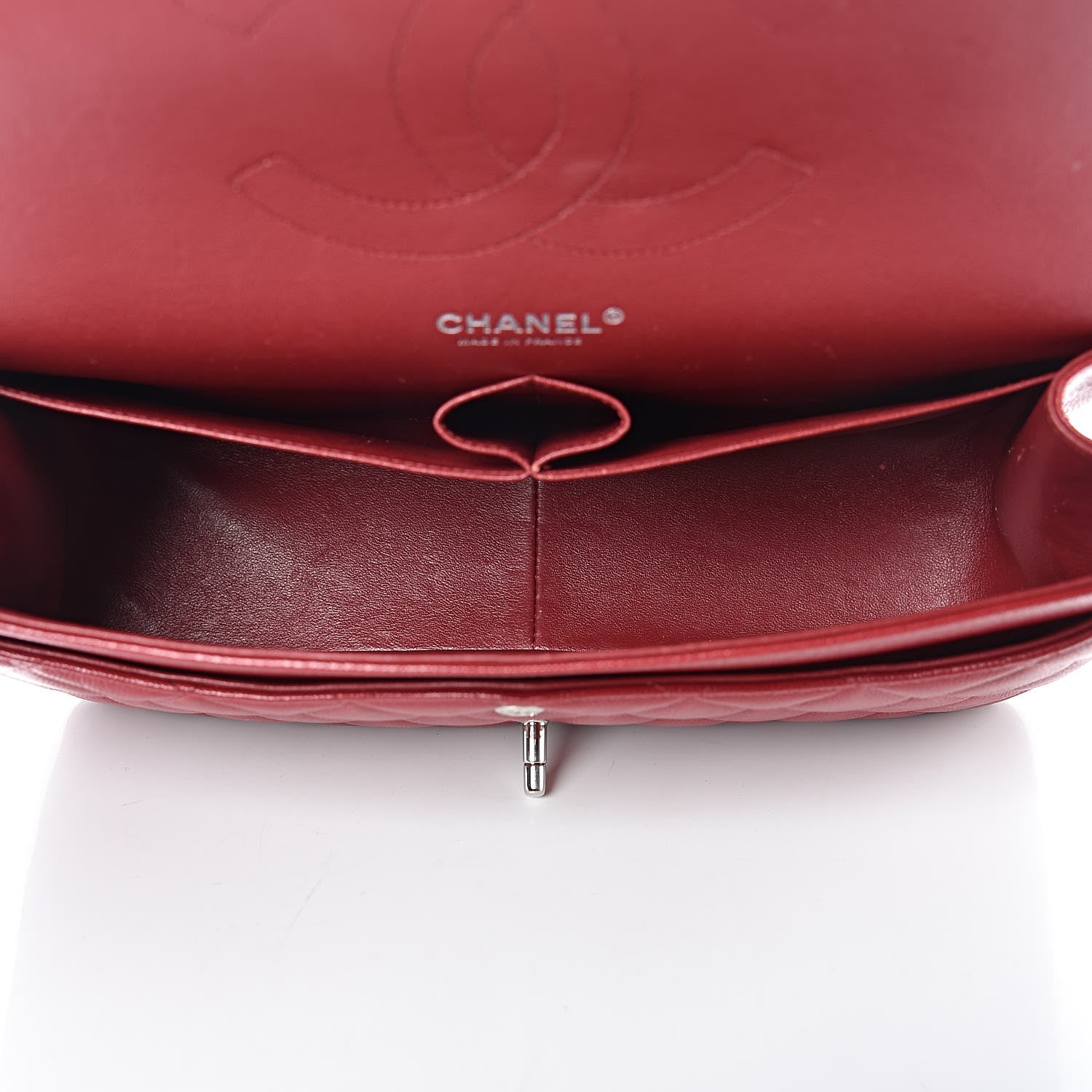Chanel Caviar Quilted Jumbo Double Flap Red 5 of 14