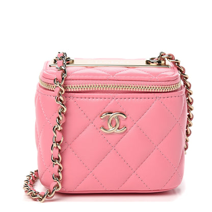 Chanel Lambskin Quilted Mini Vanity Case With Chain Pale Pink 1 of 9