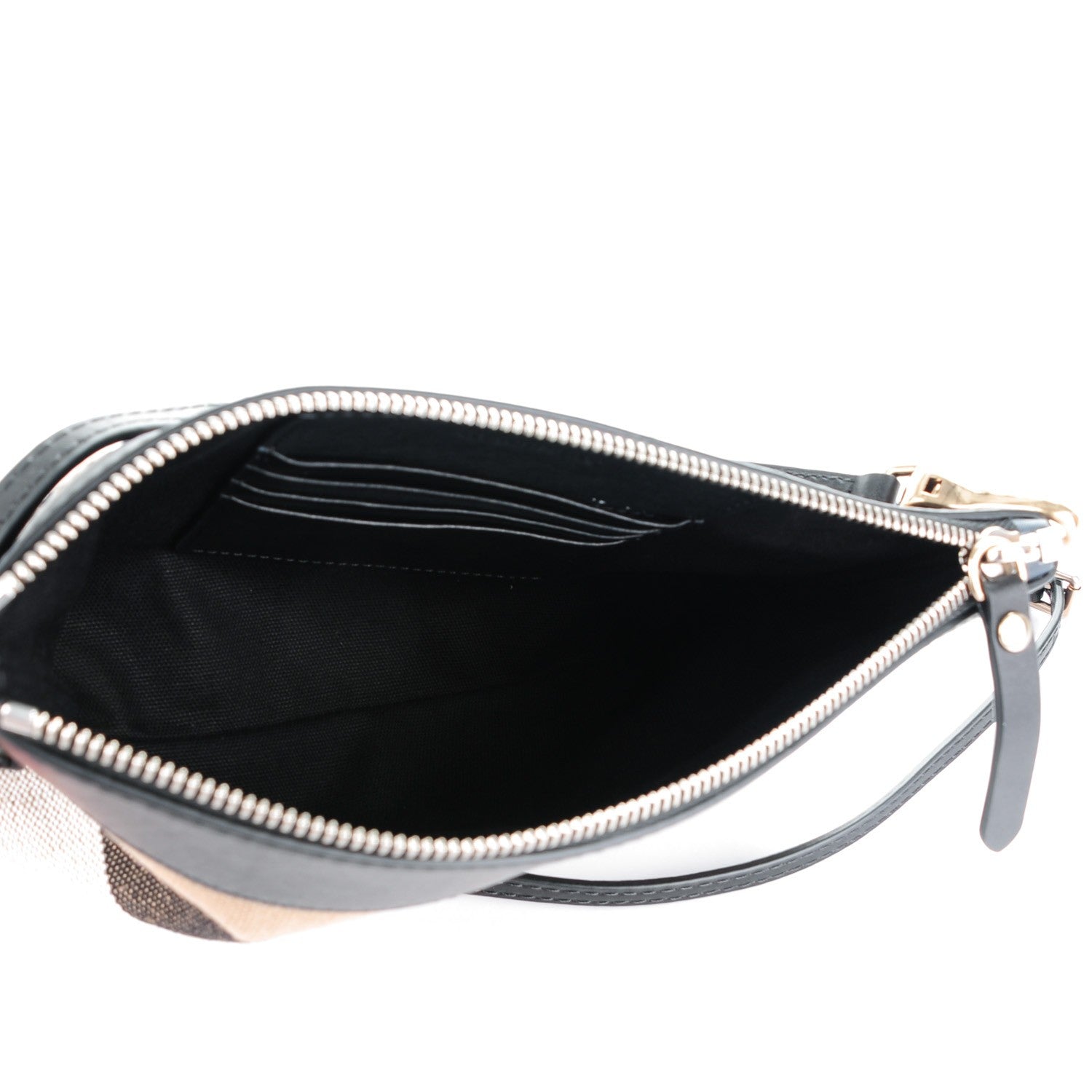 Burberry Mega Check Peyton Crossbody Clutch Bag Black 5 of 8