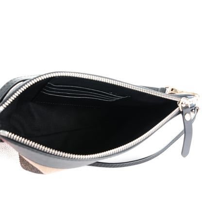 Burberry Mega Check Peyton Crossbody Clutch Bag Black 5 of 8