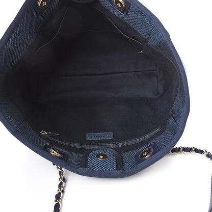 Chanel Denim Small Deauville Tote Dark Blue 4 of 10