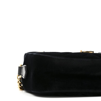 Gucci Velvet Matelasse Marquise Crystals Mini GG Marmont Chain Shoulder Bag Black 9 of 10