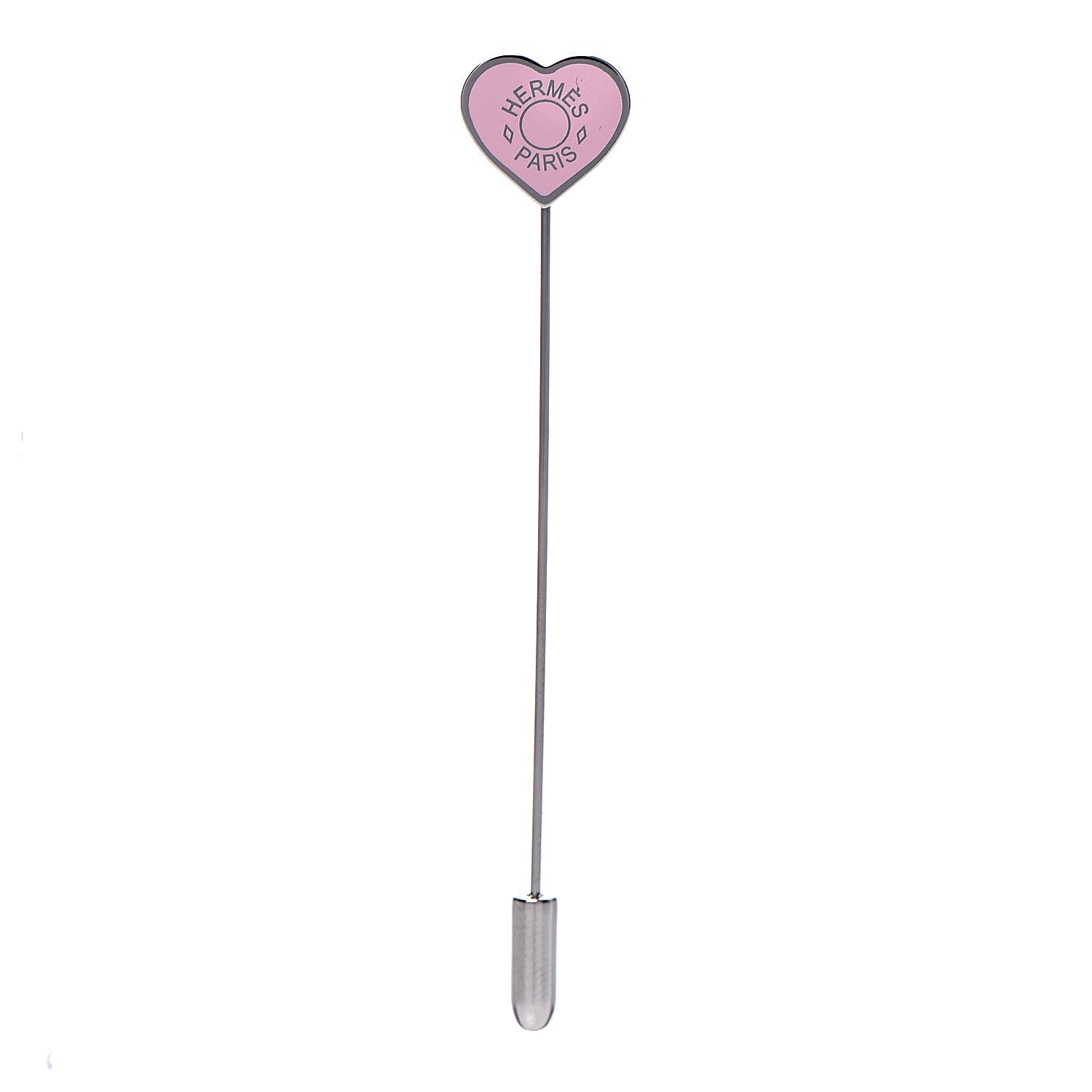 Hermes Lacquered Palladium Clou De Coeur Hat Pin 1 of 4