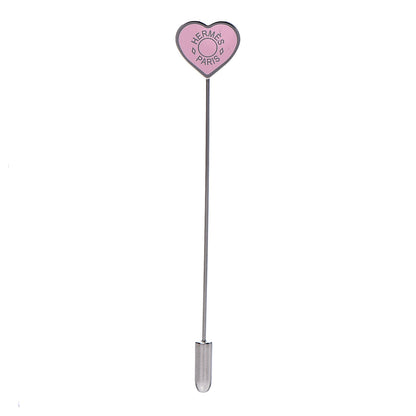 Hermes Lacquered Palladium Clou De Coeur Hat Pin 1 of 4
