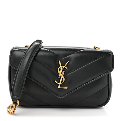 Saint Laurent Lambskin Chevron Quilted Mini Loulou Black 1 of 11