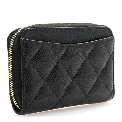 Chanel Caviar Quilted Zip Coin Purse Black 3 of 7