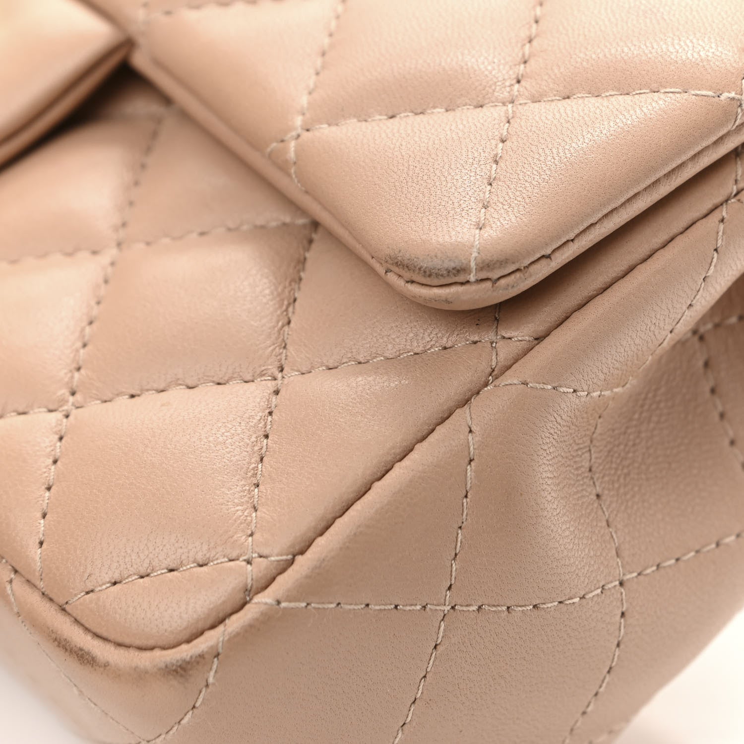 Chanel Lambskin Quilted Mini Rectangular Flap Beige 11 of 17