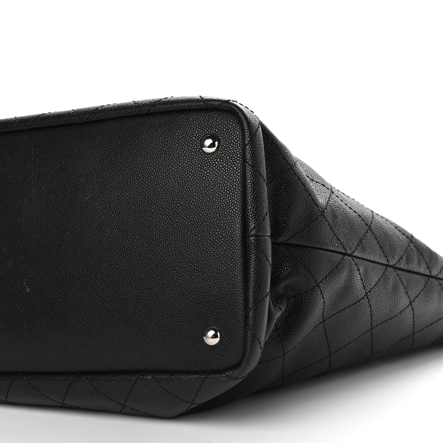 Grained Calfskin Large Shopping Fever Tote Black