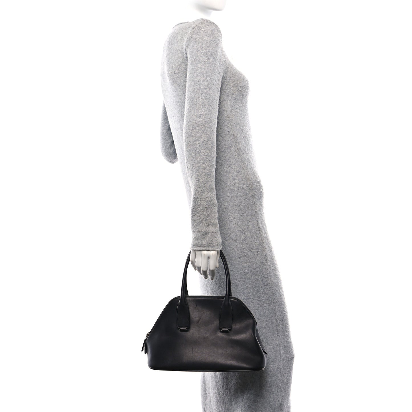 Polished Saddle Calfskin Medium Devon Bag Black