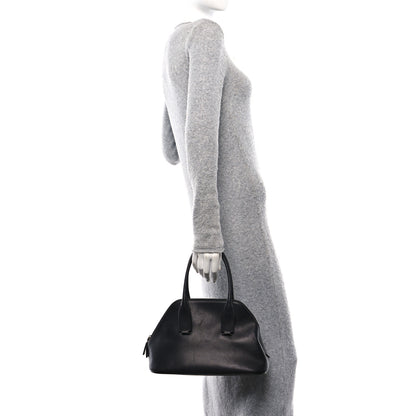 The Row Polished Saddle Calfskin Medium Devon Bag Black 2 of 10