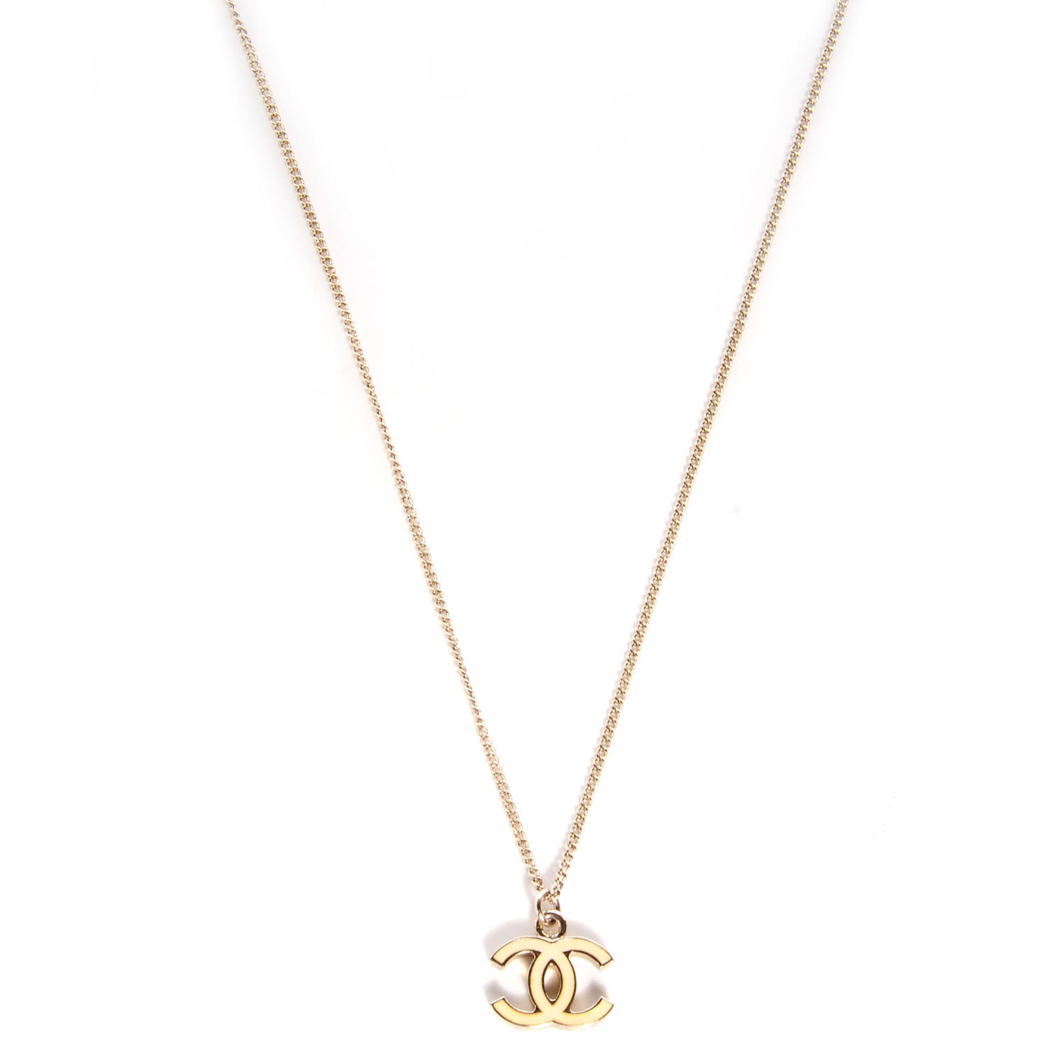 Chanel Enamel CC Necklace Beige 1 of 6