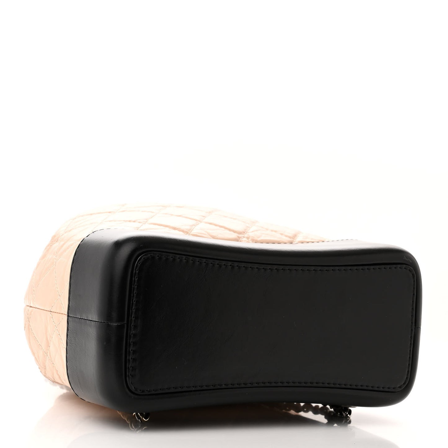 Aged Calfskin Quilted Small Gabrielle Backpack Beige Black