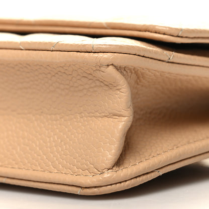 Chanel Caviar Quilted Wallet On Chain WOC Beige 11 of 12