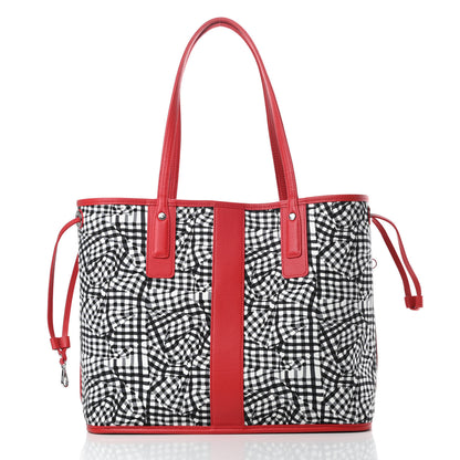 MCM Visetos Medium Liz Reversible Shopper Tote Black Red 3 of 14