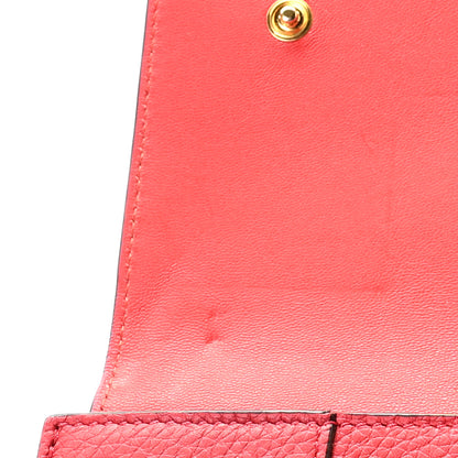 Celine Drummed Calfskin Large Multifunction Flap Wallet Coquelicot 7 of 8
