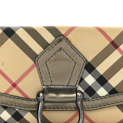 Burberry Patent Nova Check Tri-Fold Wallet Pewter 9 of 15