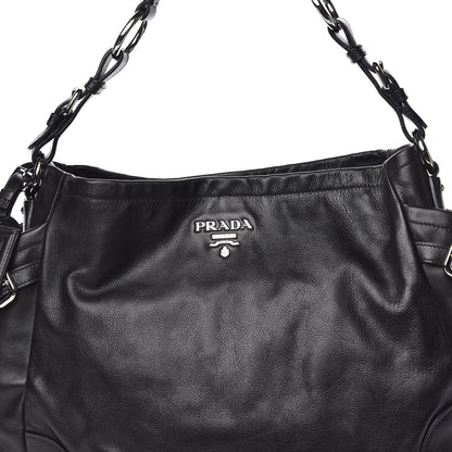 Prada Soft Calf Two Pocket Hobo Black 11 of 11