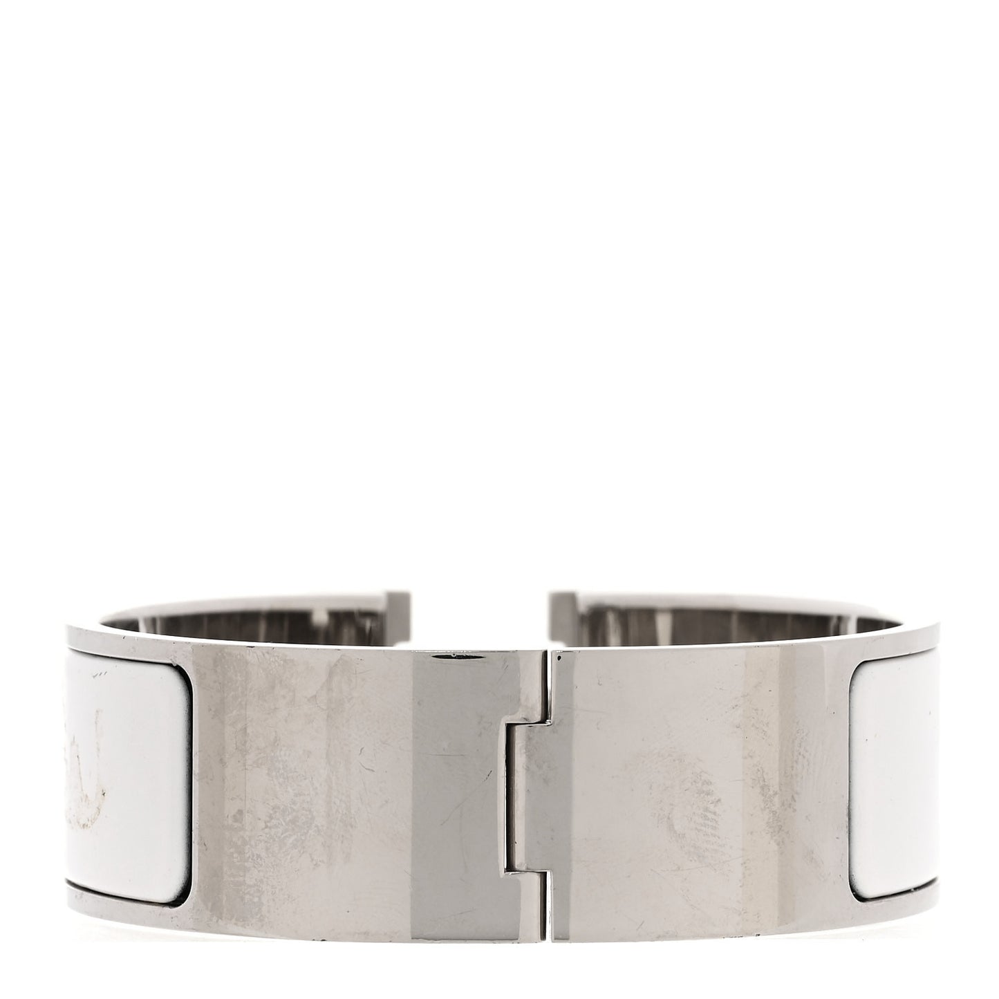 Enamel Wide Clic Clac H Bracelet PM White