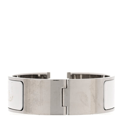 Hermes Enamel Wide Clic Clac H Bracelet PM White 3 of 4