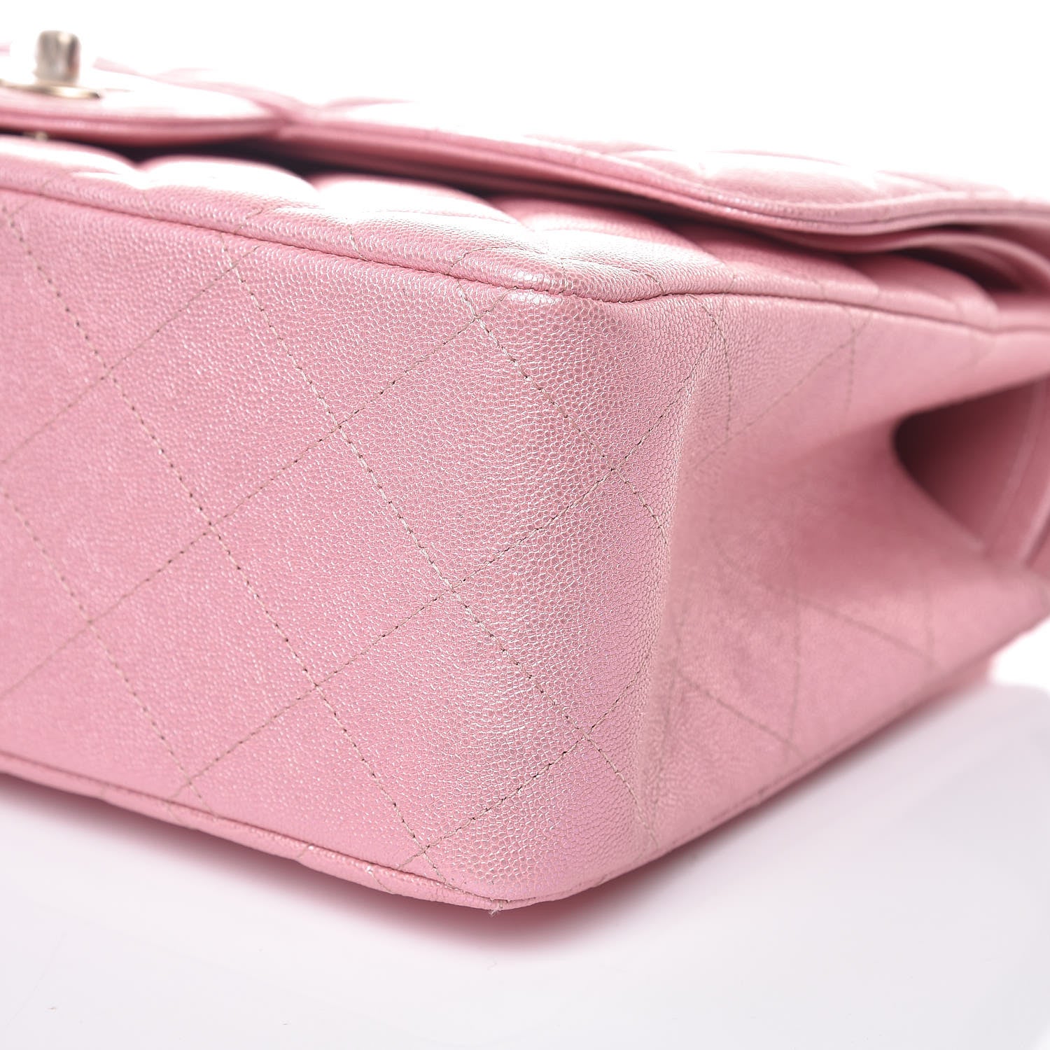 Chanel Iridescent Caviar Quilted Jumbo Double Flap Rose Pink 9 of 10