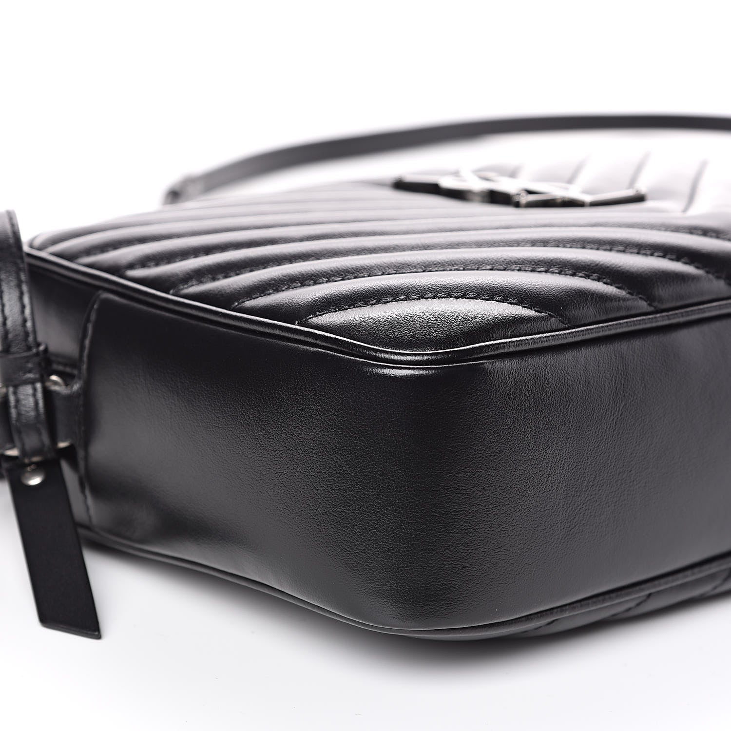 Saint Laurent Calfskin Matelasse Monogram Lou Camera Bag Black 7 of 8