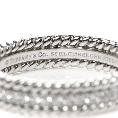 Tiffany Platinum Diamond Schlumberger Rope Ring 56 7.5 4 of 6