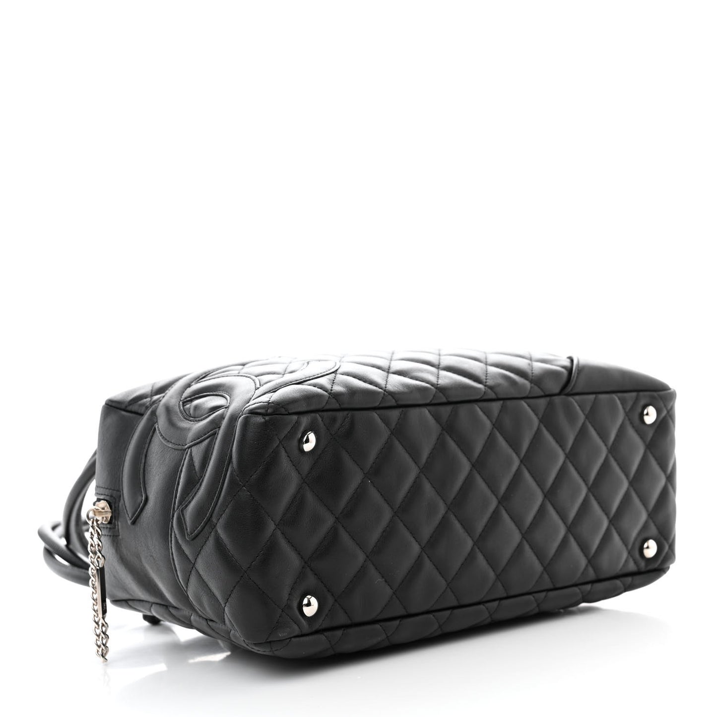 Calfskin Quilted Large Cambon Bowler Black