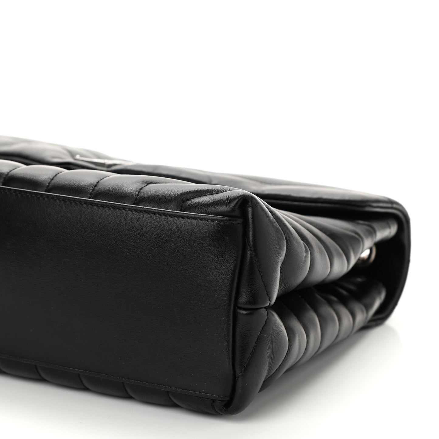 Calfskin Y Quilted Monogram Medium Loulou Chain Satchel Black
