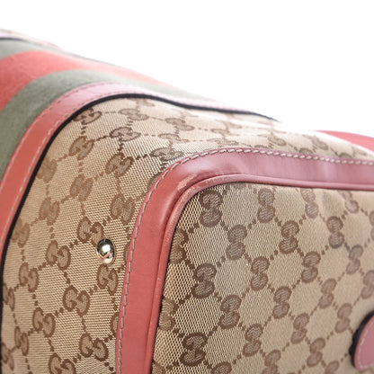 Gucci Monogram Medium Vintage Web Boston Pink 14 of 25