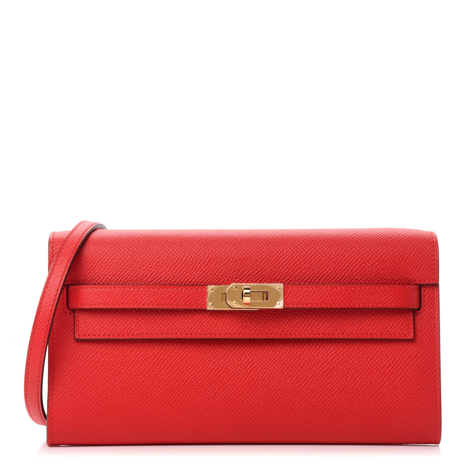 Hermes Epsom Verso Kelly Wallet To Go Rouge De Coeur Rose Extreme 1 of 12