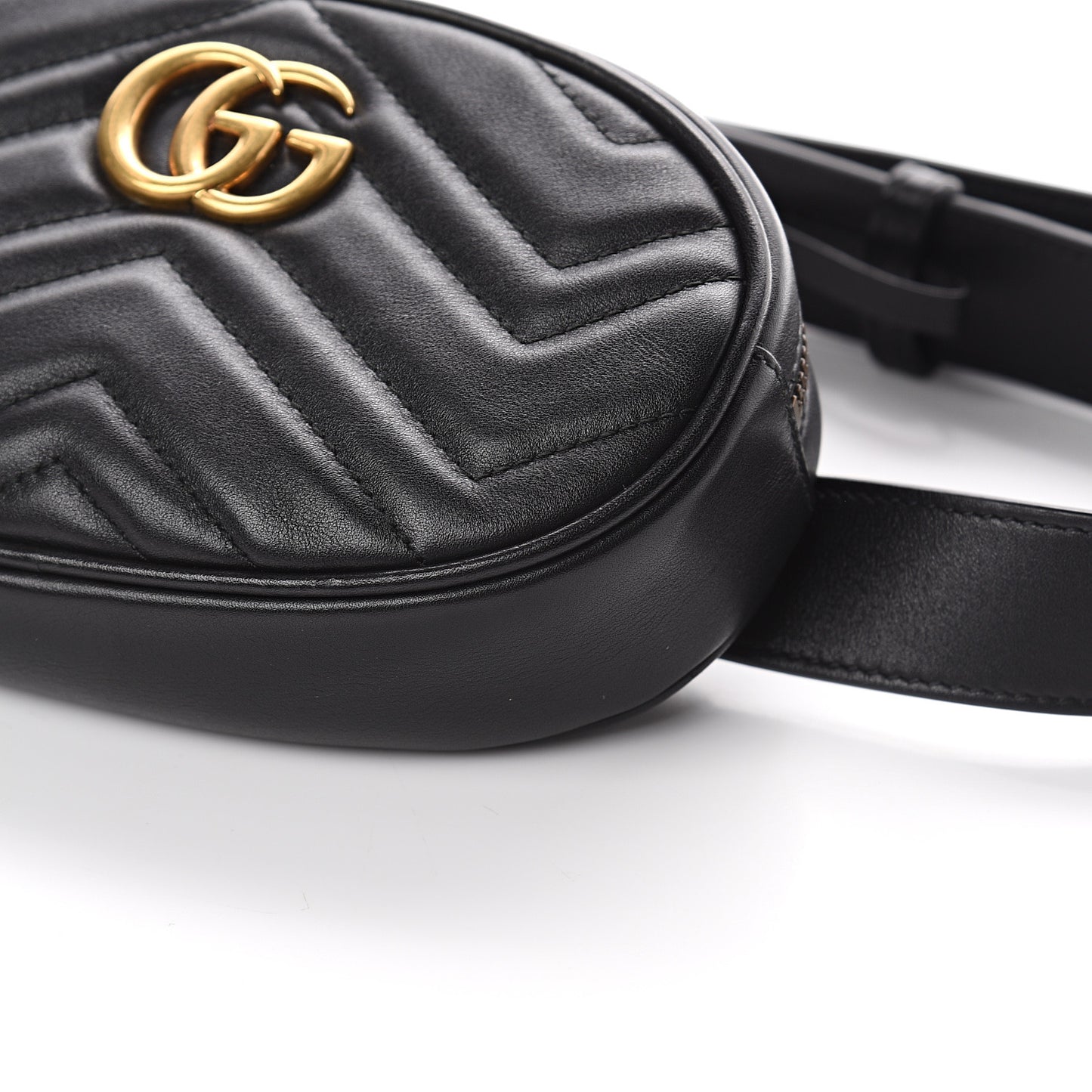 Calfskin Matelasse GG Marmont Belt Bag 85 34 Black