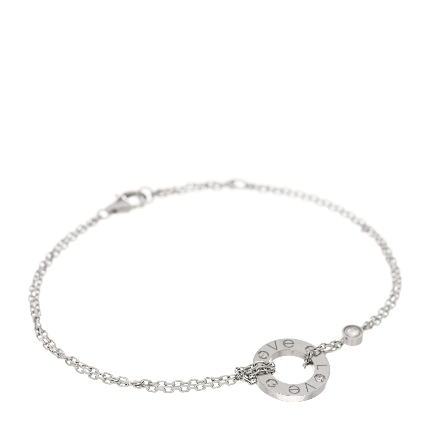 18K White Gold Diamond LOVE Bracelet