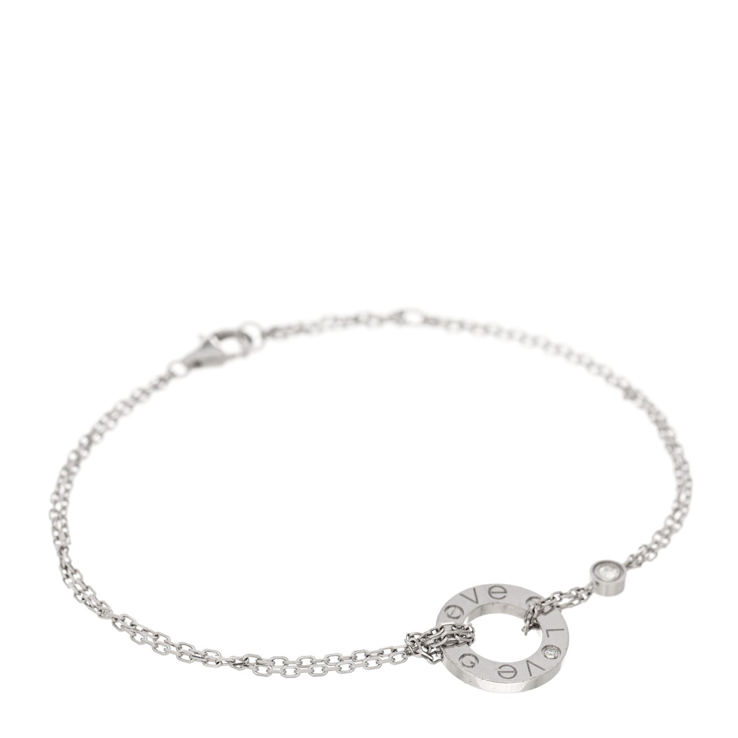 Cartier 18K White Gold Diamond LOVE Bracelet 1 of 4