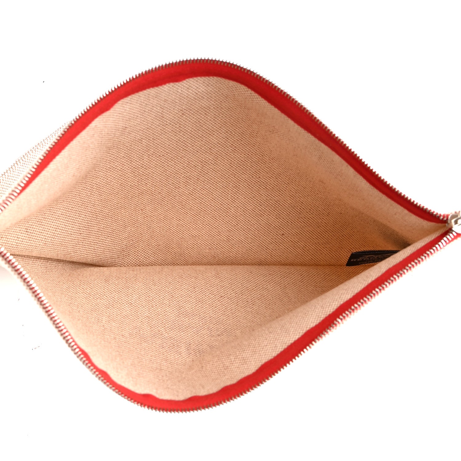 Hermes Toile Flat Yachting Pouch Rouge 5 of 6