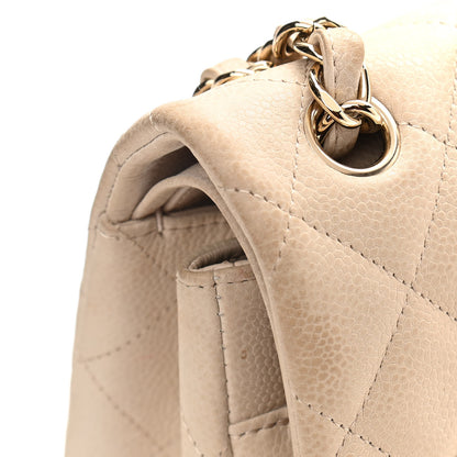 Chanel Iridescent Caviar Quilted Jumbo Double Beige 14 of 17