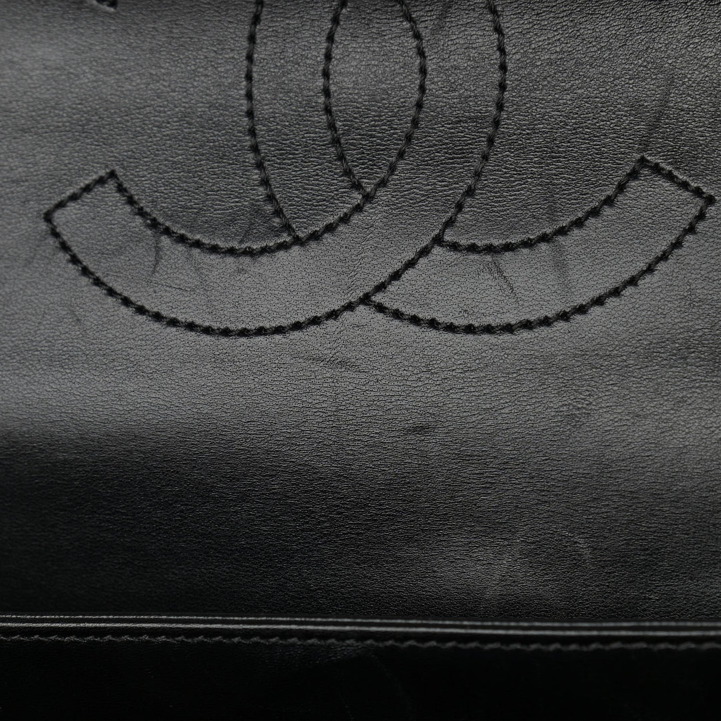 Lambskin Quilted Large Trendy CC Dual Handle Flap Bag Black