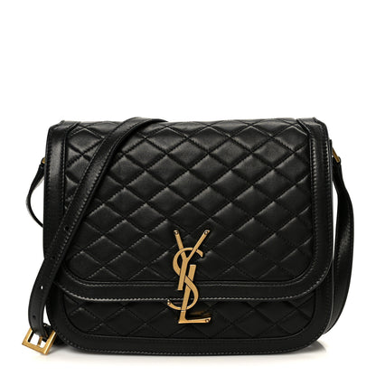 Saint Laurent Lambskin Quilted Monogram Medium Solferino Satchel Black 1 of 12