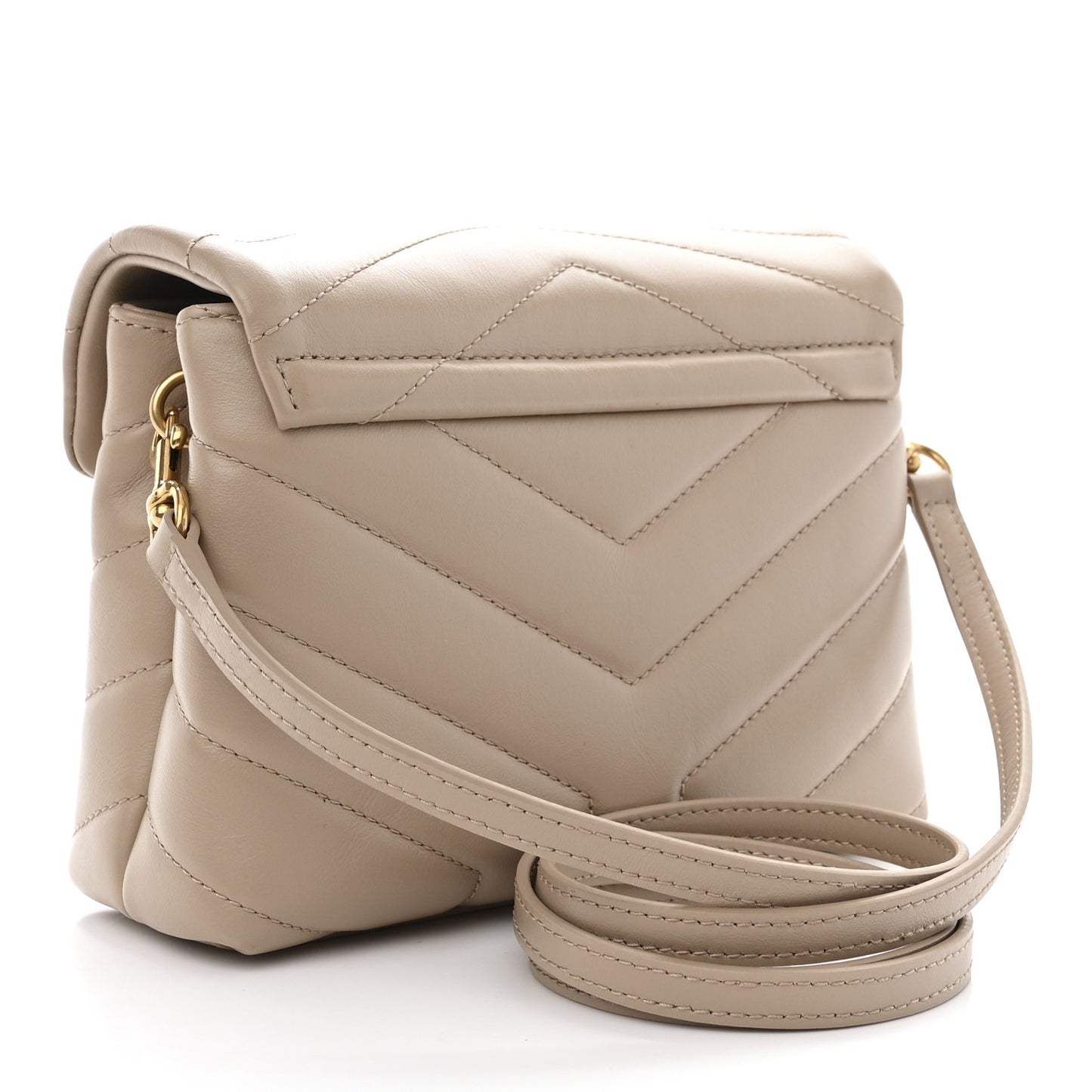 Calfskin Y Quilted Monogram Toy Loulou Crossbody Bag Dark Beige