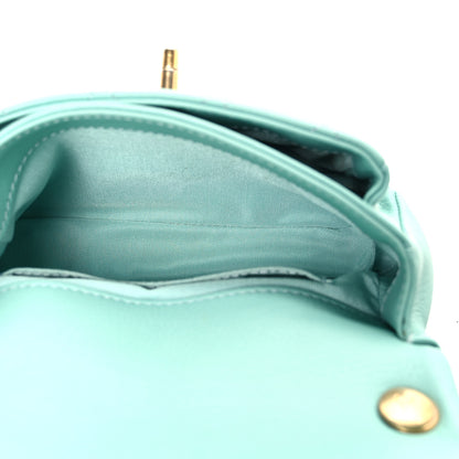 Chanel Calfskin Quilted Top Handle Flap Light Blue 5 of 14