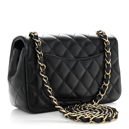 Chanel Lambskin Quilted Mini Rectangular Flap Black 3 of 9