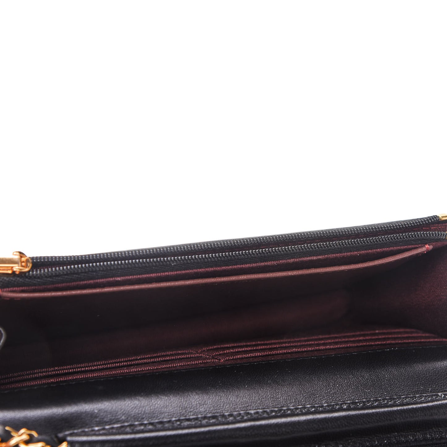 Lambskin Quilted Wallet On Chain WOC Black