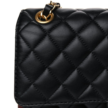 Chanel Calfskin Quilted Strap Into Flap Bag Black Brown 11 of 13